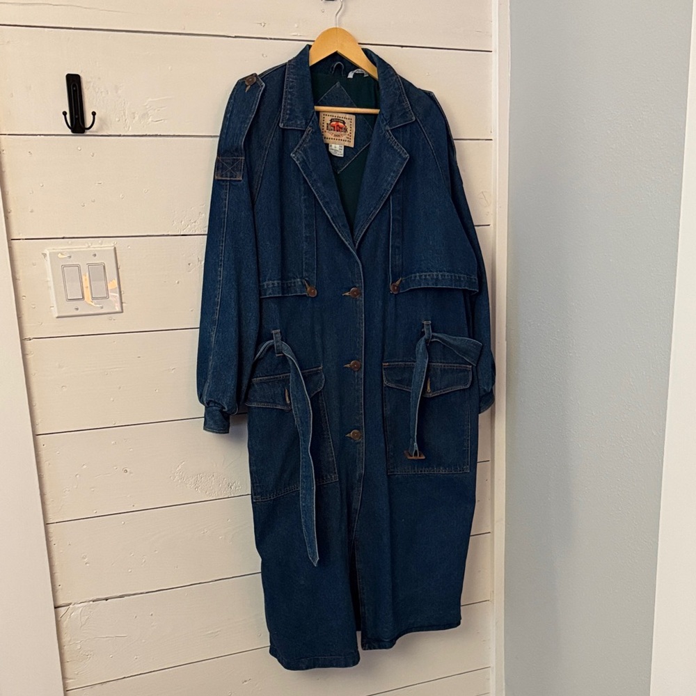 Vintage Blue Creek Jeans Denim Long Coat